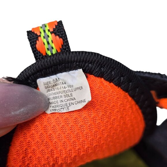 Jambu Boys Black & Neon Orange Athletic Sandals 5M - Durable Rubber Sole & Brea - Picture 4 of 8